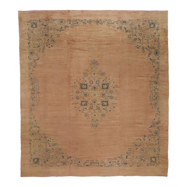 Late 19th Century Turkish Oushak Rug, 12'04 X 13'10 For Sale