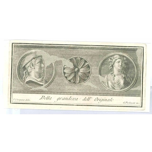 Vincenzo Campana, Ancient Roman Portraits, Original Etching, 18th Century For Sale