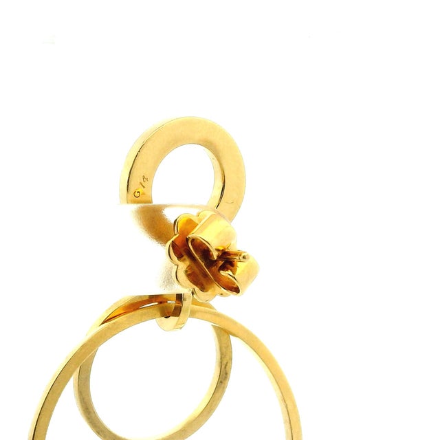 1980s Pair of itlaian Aletto Brothers 18k Gold Long Link Drop Earrings For Sale - Image 11 of 13