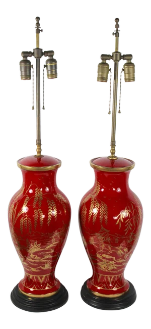 Maitland-Smith Asian Motif Lamps - A Pair