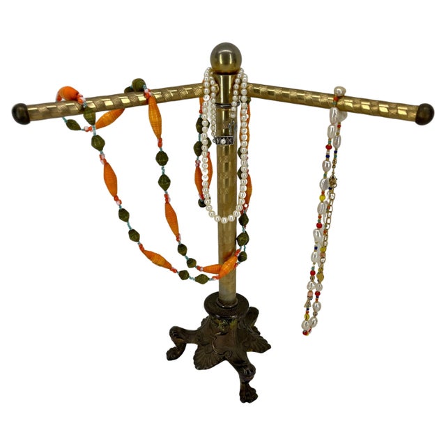 American Three Armed Brass & Bronze Jewelry Stand, Mid 20th Century For Sale - Image 11 of 12