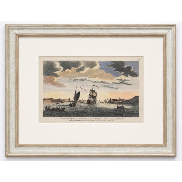 Havana Harbor Cuba by Peter Canot, 1764 | Rare Original Hand-Colored | Custom Framed For Sale - Image 4 of 4