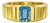 Topaz Solitaire Ring for Men Silver, Gold, Size 9.5 For Sale