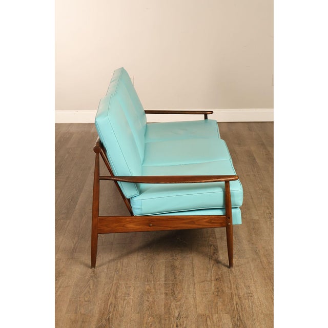 Mid Century Modern Oak Three-Seat Sofa For Sale - Image 17 of 18