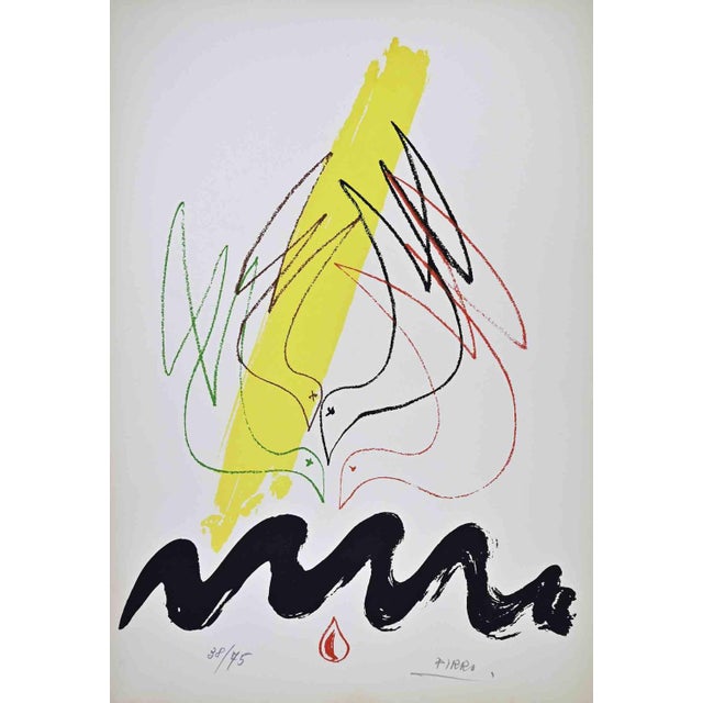 Pigeons is a contemporary artwork realized by Marcello Pirro in 1970s. Lithograph on paper. Hand signed and numbered in...