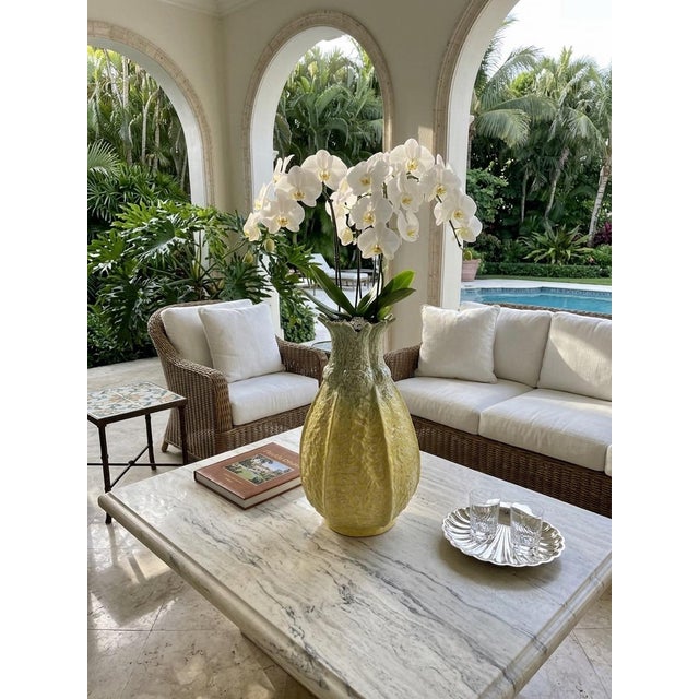 Vintage Italian Mid-Century Majolica Pineapple Vase For Sale - Image 9 of 11