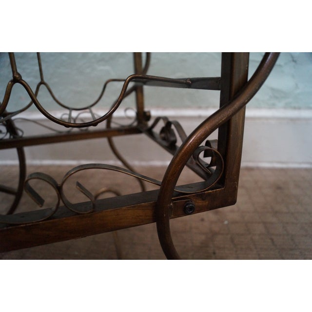 Ornate Scrolled Metal Bar Cart Server W/ Wood Top Chairish