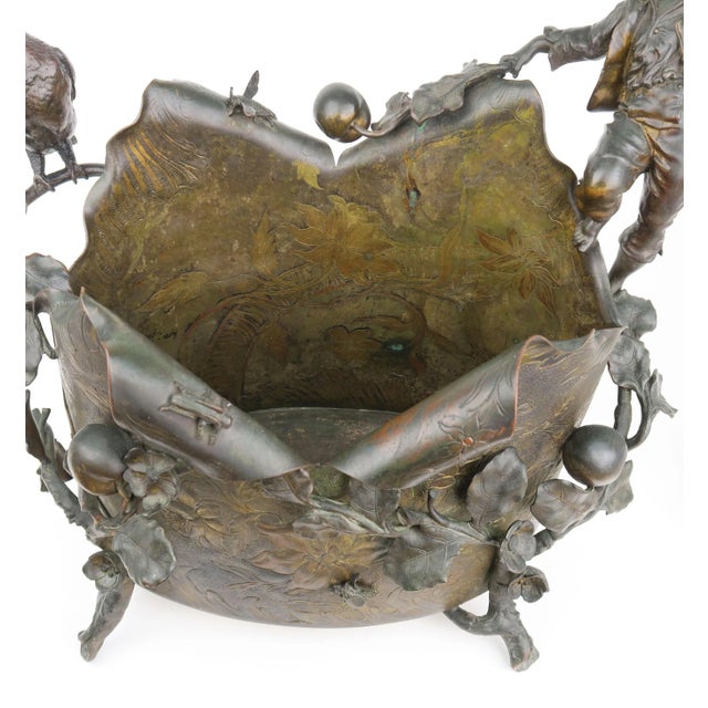 A Gilt & Patinated Bronze Figural Jardiniere, Austria, 19th Century For Sale In Los Angeles - Image 6 of 12