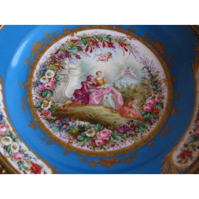 French Mid 19th Century Napoleon Sevres Style Coupe in Gilt Bronze Mounting For Sale - Image 3 of 14