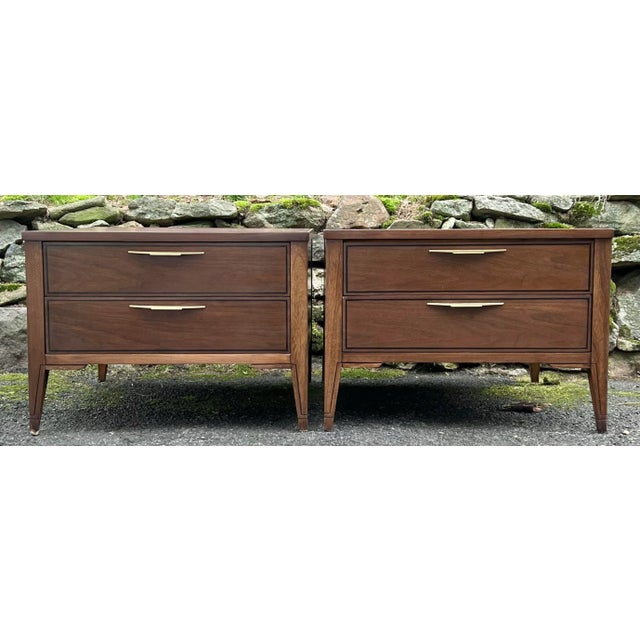 Newly Refinished Oversized Mid Century Two Drawer Side Tables/Nightstands - a Pair For Sale - Image 13 of 13