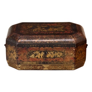 Early 19th Century Chinese Export Lacquer Tea Caddy For Sale