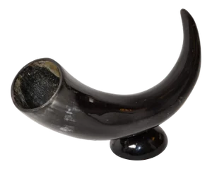Mid-Century Modern Original Animal Black Horn Table Sculpture, Centerpiece Base