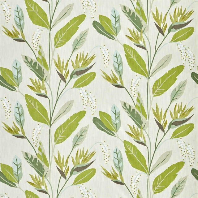 Harlequin Llenya Fabric in Lime/Jade/Pebble For Sale