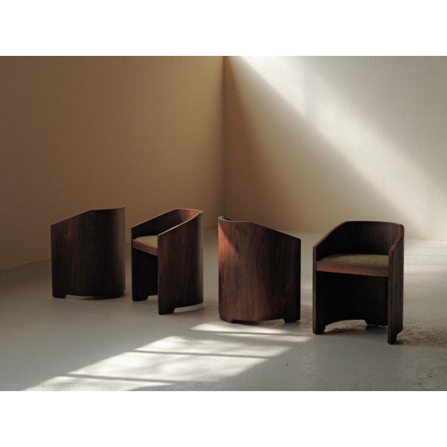 Art Deco Armchairs in Veneer, 1930, Set of 4 For Sale - Image 12 of 18