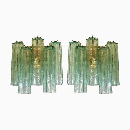 Italian Murano Glass Tronchi Wall Sconces in Green Tone by Simoeng, Set of 2 For Sale - Image 9 of 9