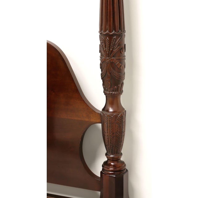 Councill Craftsmen Mahogany Chippendale Queen Size Rice Carved Four