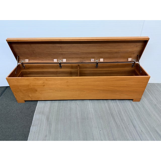 Transitional Custom Design Solid Wood Storage Bench For Sale - Image 3 of 12