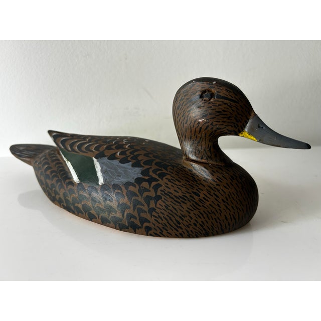 Teal Vintage Decorative Green-Winged Teal Hen Duck Decoy For Sale - Image 8 of 11