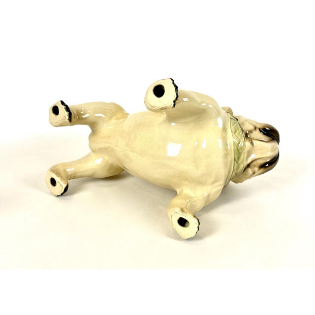 Ceramic Large Vintage Bulldog Dog Figurine in Porcelain, 1960s For Sale - Image 7 of 10