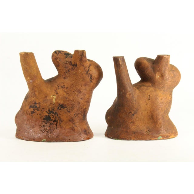 Ceramic Rare 19th C Pair of Glazed Redware Rabbit Molds, Pennsylvania For Sale - Image 7 of 18