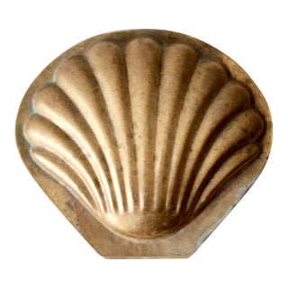 Vintage Brass Seashell Box