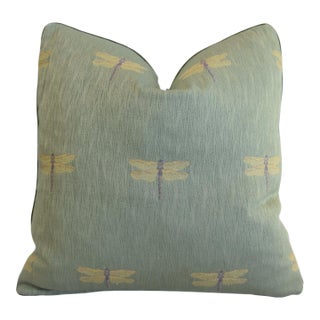 Designer Embroidered Dragonfly Feather/Down Pillow For Sale