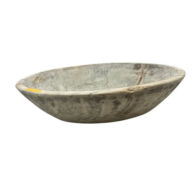 This vintage natural wood Parat bowl from India was once used to knead bread dough. It is a beautiful rustic piece and can...