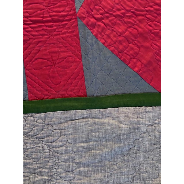 Antique Amish Dimond Quilt Lancaster Pennsylvania For Sale - Image 10 of 11