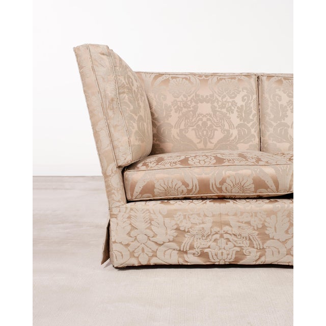 Donghia Shelter-Arm Sofa Fortuny Style Damask Champagne Fabric For Sale - Image 14 of 18