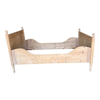 German Pine 19th Century Sleigh Bed For Sale