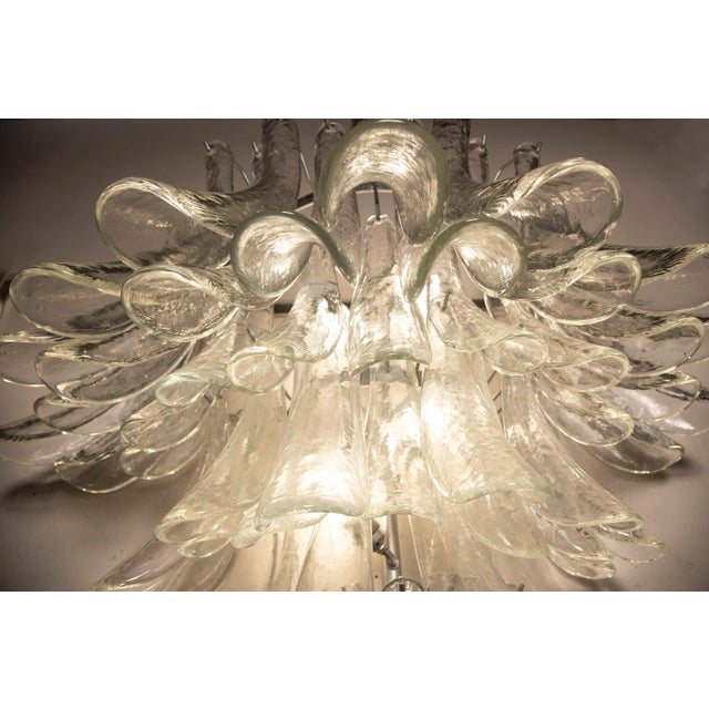 Wall Light in Transparent Glass Petals from Venini, 1970s For Sale - Image 10 of 11