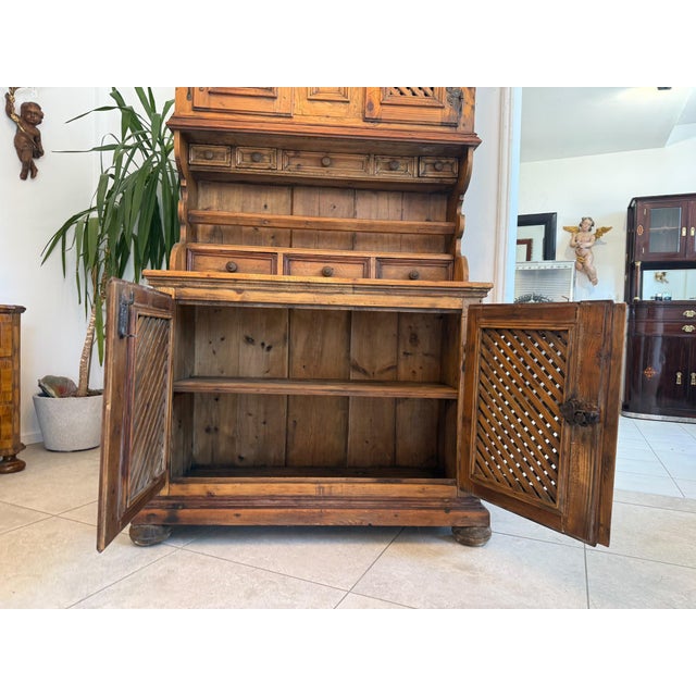 Biedermeier Farmhouse Cupboard in Wood For Sale - Image 10 of 12