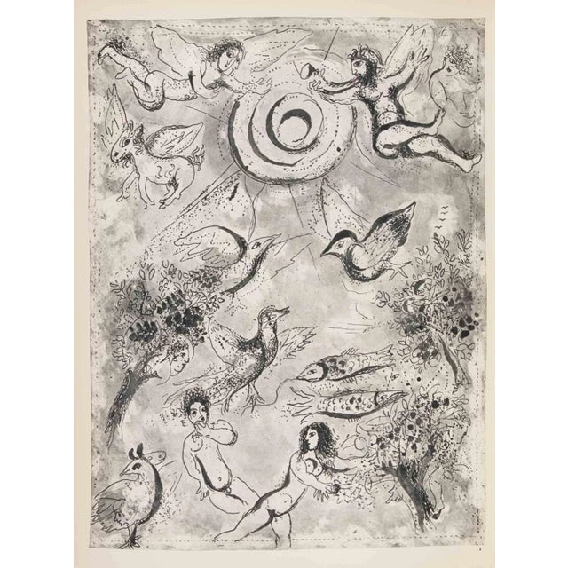Modern Marc Chagall, Adam and Eve, Héliogravure, 1960 For Sale - Image 3 of 3