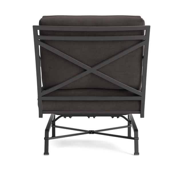 Brown Jordan Brown Jordan Venetian Motion Lounge Chair, Textured Pewter frame with Fusion Charcoal fabric For Sale - Image 4 of 11