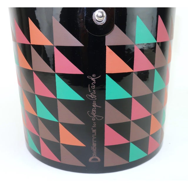 Black Georges Briard Memphis Style Postmodern Black Geometric Print Ice Bucket, 1980's For Sale - Image 8 of 13