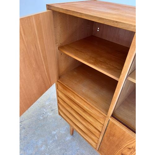 Brown Highboard in Ash by Franz Ehrlich for Hellerau, 1959 For Sale - Image 8 of 11