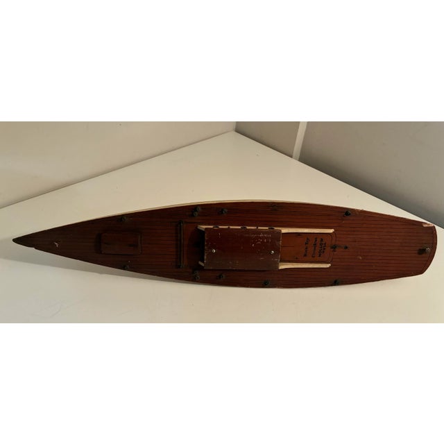 Vintage Pond Sail Boat Yacht 28" Wood Hull Mid Century For Sale - Image 4 of 10