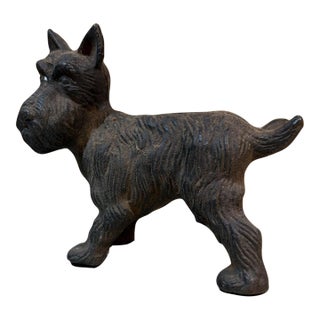 Cast Iron Scottish Terrier or Scottie Dog Figurine Door Stopper For Sale
