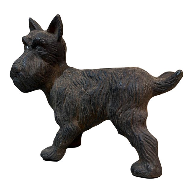 Cast Iron Scottish Terrier or Scottie Dog Figurine Door Stopper For Sale
