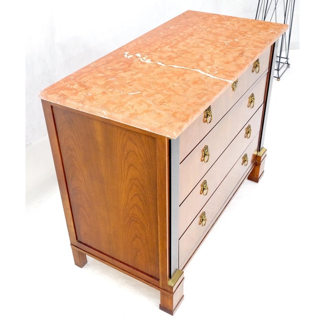 Baker 4 Drawer Marble Top Neoclassical Empire Revival Console Chest Dresser MINT For Sale - Image 6 of 15