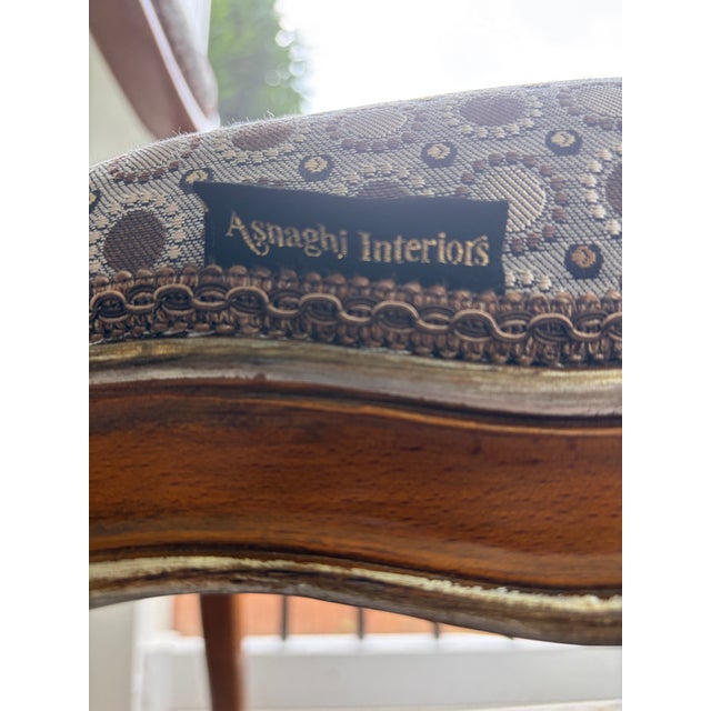 Textile Set of Armchairs by Asnaghi Interiors For Sale - Image 7 of 10