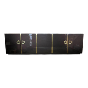Large Lacquered and Brass-Mounted Credenza by Pierre Cardin. Circa 1960's.