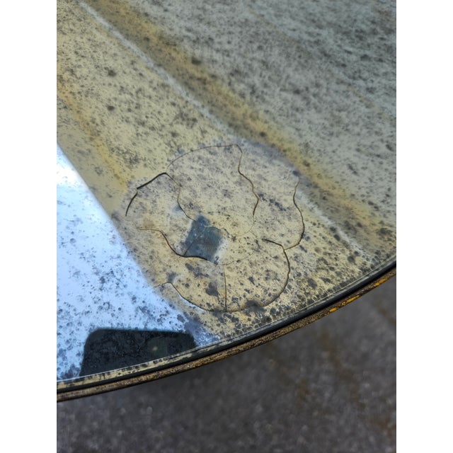 Oly Studio Round Jonathan Antiqued Mirrored Side Tables For Sale - Image 10 of 12