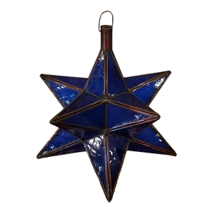 Handmade Blue Moroccan Star Lantern / Moravian Star