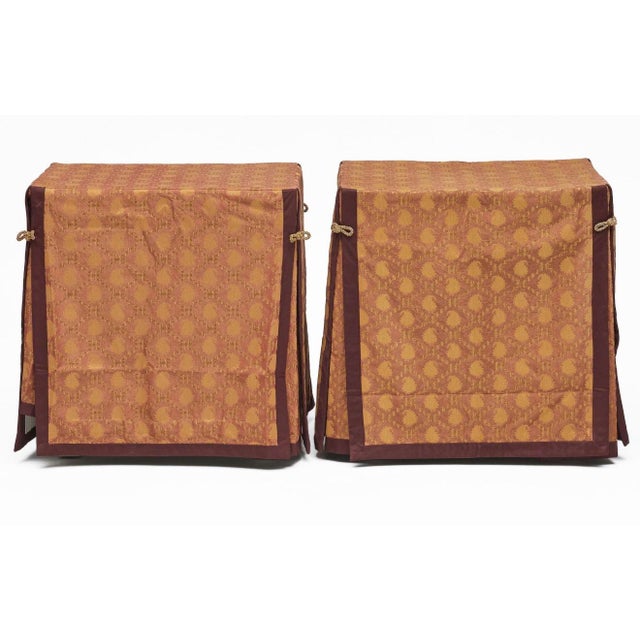 Pair of Custom Made Decorator Custom Fabric Tables or Consoles For Sale - Image 4 of 8