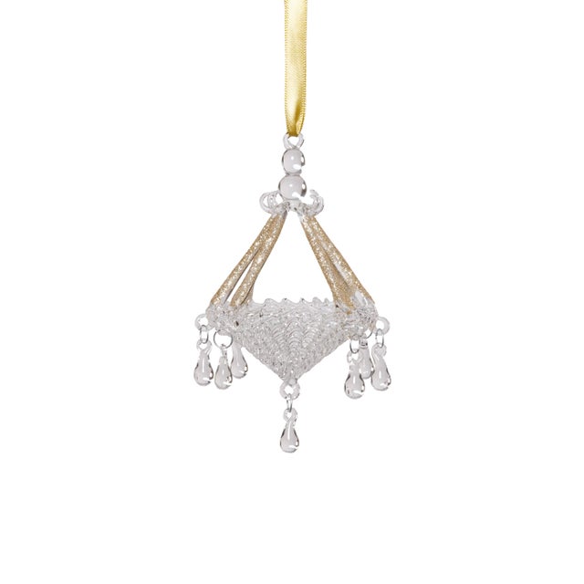 Elevate your holiday decorating with this set of six chandelier-style glass ornaments, each crafted with intricate detail...