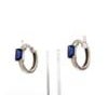 Blue sapphire emerald cut hoops earrings gold Natural blue sapphire hoop earrings gold Mini blue sapphire octagon hoops...