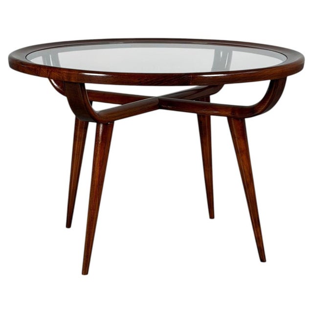Round Walnut Coffee Table by Nicolay Diulgheroff, Italy, 1950s For Sale - Image 15 of 15