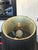 1960s Gold Painted Raffia Table Lamp With Black Shade For Sale In Los Angeles - Image 6 of 10