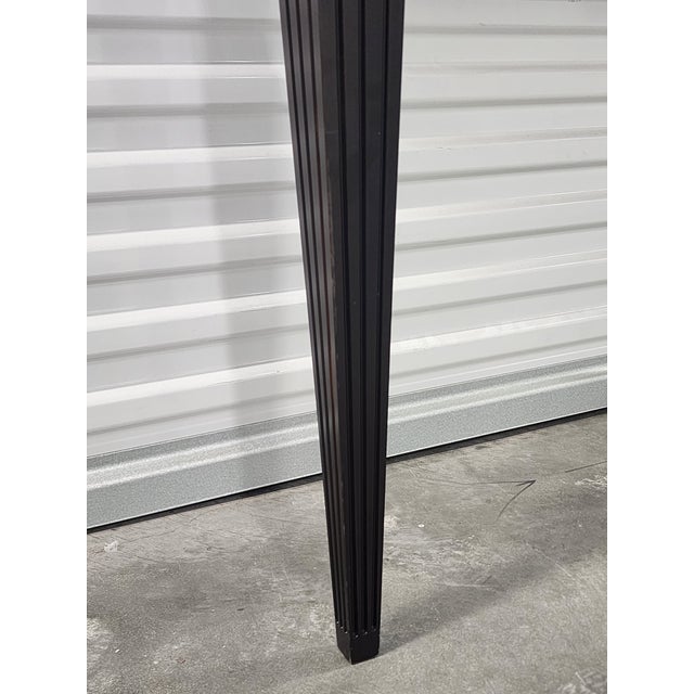 Custom Made Expresso Finish & Gilt Trims Wood Wall Mounted Console Table For Sale - Image 10 of 13